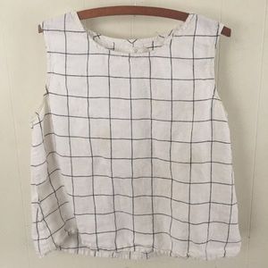 notPERFECTLINEN loose linen tank top Vienna checks